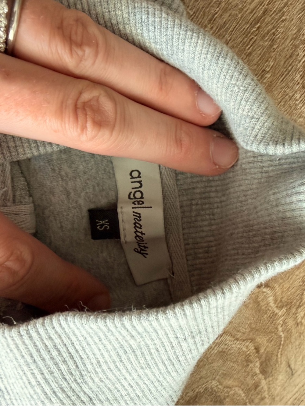 Maternity Jogger Pants and sweater in Light Gray - Picture 9 of 11